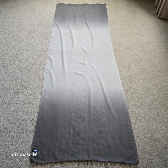 Eileen Fisher Accessories - Eileen Fisher Wool Silk Gradient Ombre Lightweight Scarf Brown Ivory